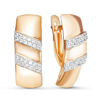Серьги золотые с фианитами, изображение 1