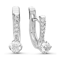 Серьги золотые с бриллиантами, изображение 1