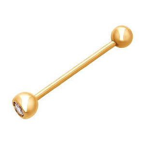 Пирсинг золотой с фианитом