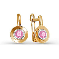 Серьги золотые с фианитами, изображение 1