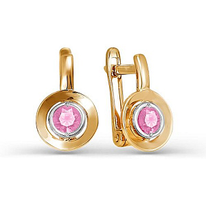 Серьги золотые с фианитами