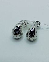 Серьги серебряные с фианитами, изображение 1