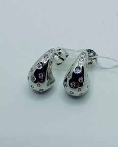 Серьги серебряные с фианитами