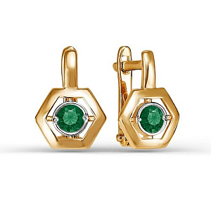 Серьги золотые с фианитами