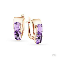 Серьги золотые с аметистами, изображение 1