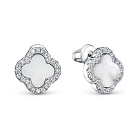 Серьги серебряные с фианитами, изображение 1