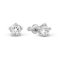 Серьги серебряные с фианитами, изображение 1