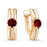 Серьги золотые с гранатами, изображение 1