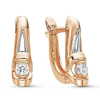 Серьги золотые с бриллиантами, изображение 1