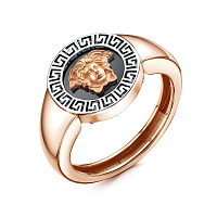 Кольцо золотое с ониксом и фианитом, изображение 1