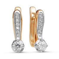 Серьги золотые с бриллиантами, изображение 1