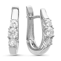 Серьги золотые с бриллиантами, изображение 1