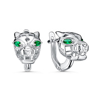 Серьги серебряные с фианитами, изображение 1