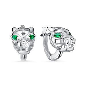 Серьги серебряные с фианитами