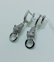 Серьги серебряные с фианитами, изображение 1