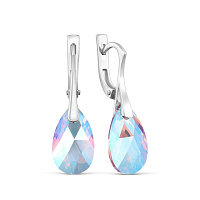 Серьги серебряные с кристаллами, изображение 1