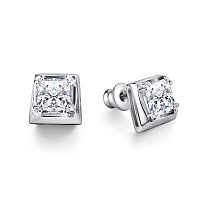 Серьги серебряные с фианитами, изображение 1