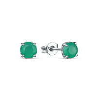 Серьги серебряные с агатом, изображение 1