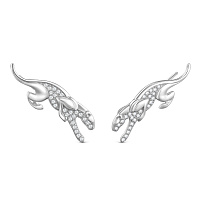 Серьги серебряные с фианитами, изображение 1