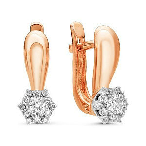Серьги золотые с бриллиантами