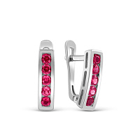 Серьги серебряные с фианитами, изображение 1