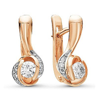Серьги золотые с бриллиантами, изображение 1