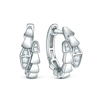 Серьги серебряные с фианитами, изображение 1