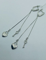Серьги серебряные с фианитами, изображение 1