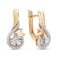 Серьги золотые с бриллиантами, изображение 1