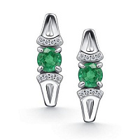 Серьги серебряные с фианитами, изображение 1