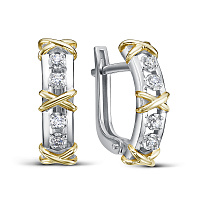 Серьги серебряные с фианитами, изображение 1