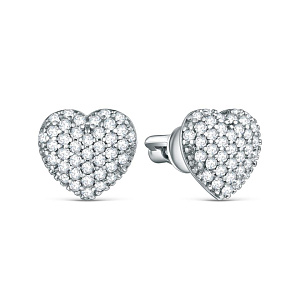 Серьги серебряные с фианитами