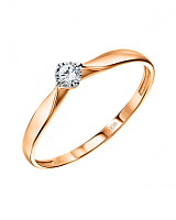 Кольцо золотое с фианитом, изображение 1