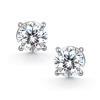 Серьги серебряные с фианитами, изображение 1