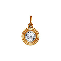 Подвеска золотая с кристаллами Swarovski и фианитом, изображение 1