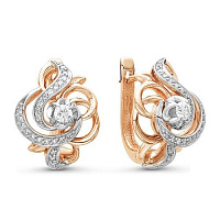 Серьги золотые с бриллиантами, изображение 1
