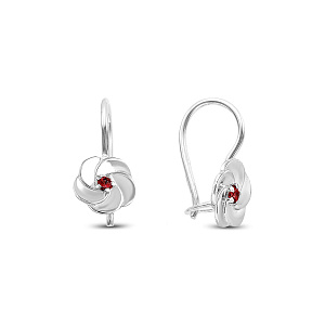 Серьги серебряные с фианитами
