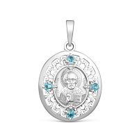 Подвеска серебряная с фианитами, изображение 1