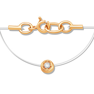 Колье золотое с фианитом
